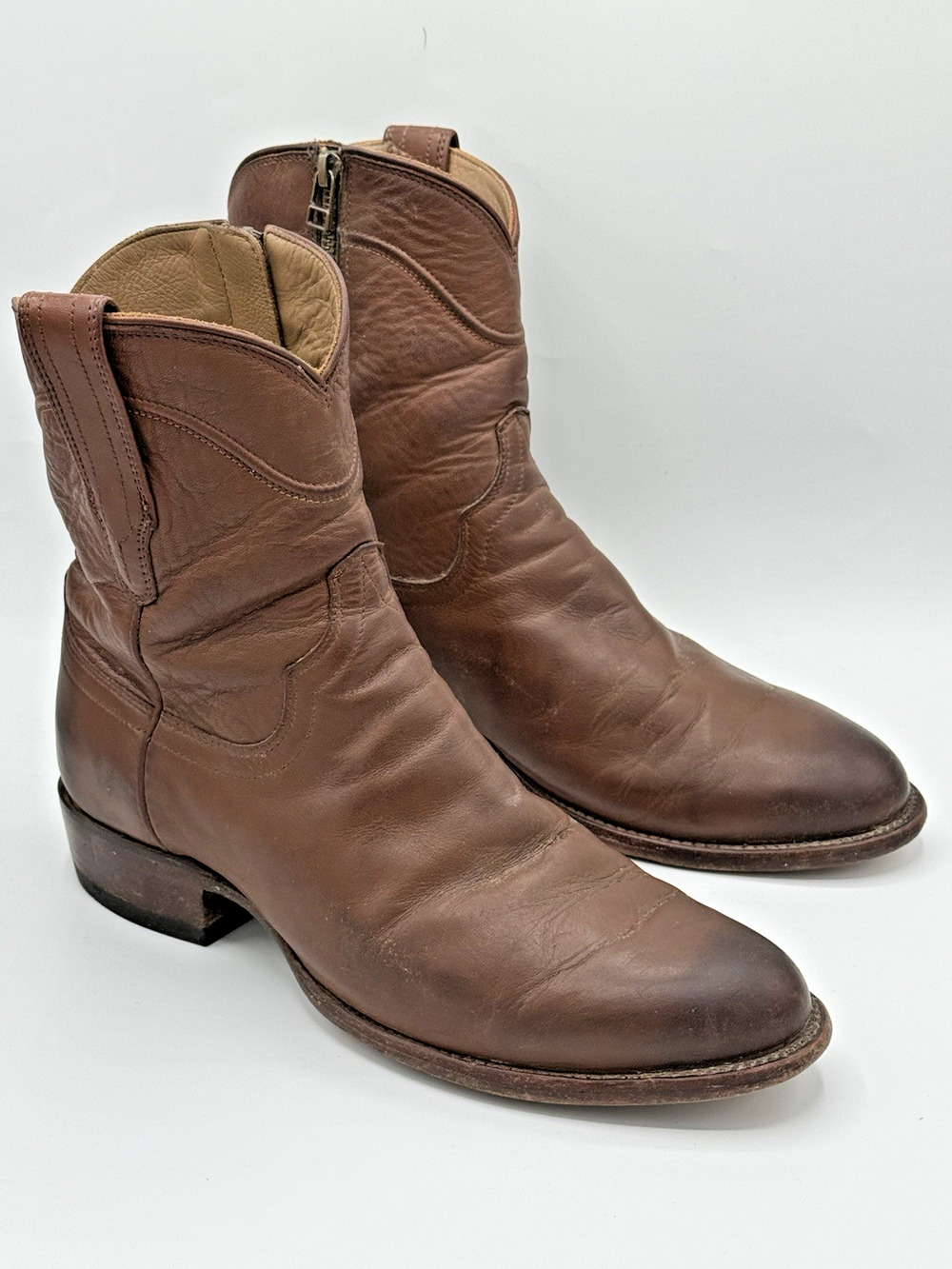 Tecovas The Dean Zip Boots Scotch Goat Leather Brown Men’s Size 9 EE Western
